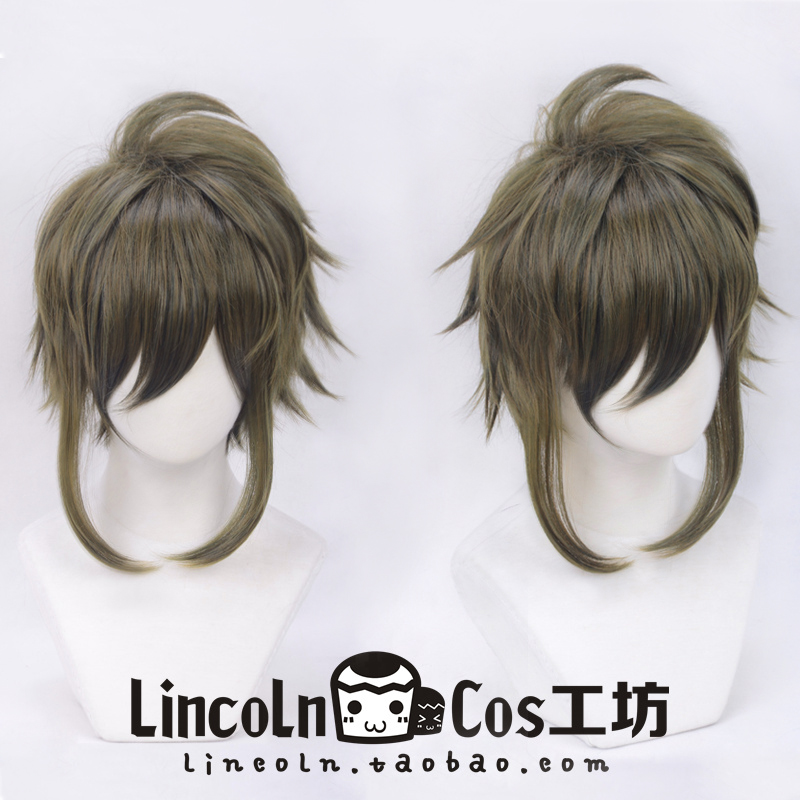 【LINCOLN 】IDOLiSH7 二階堂大和 橄榄绿COSPLAY假发 反翘短发 模玩/动漫/周边/娃圈三坑/桌游 聚会装饰假发 原图主图