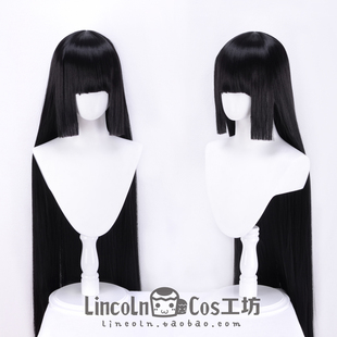 LINCOLN 阎魔爱 散华弥礼 壹原侑子 公主切 100CM 黑长直cos假发