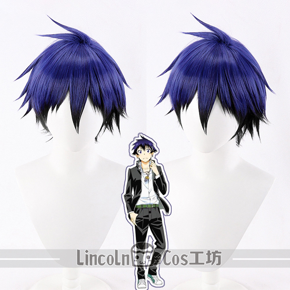 lincoln 伪恋  一 条乐cos假发 深蓝紫渐变黑色  cosplay假发假毛