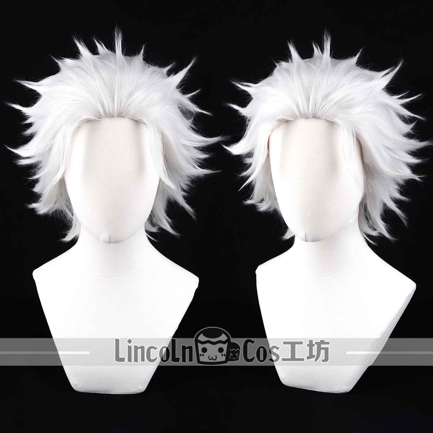 LINCOLN Wind Breaker防风铃 梅宫一 cos假发 银白 背头反翘短发