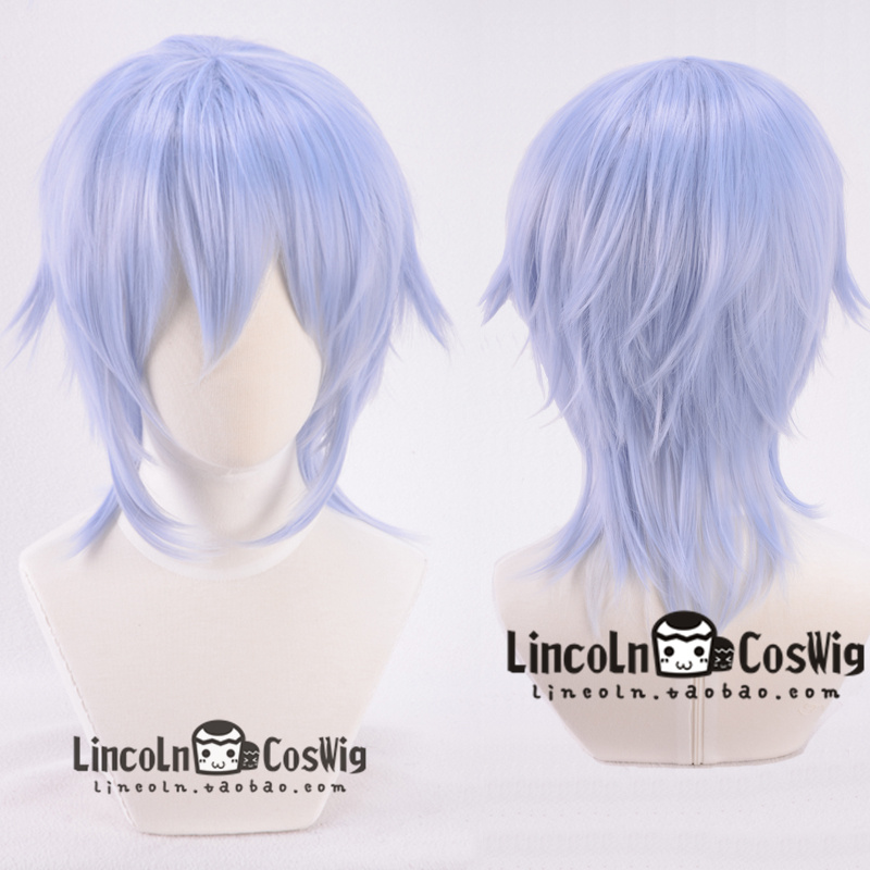 LINCOLN  IDOLiSH7 四叶环 浅蓝反翘COSPLAY假发