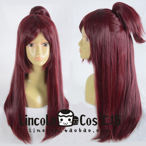 LINCOLN Macross delta Δ米拉吉 70cm酒红色造型假发cosplay假发