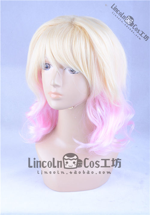 水蜜桃渐变梨花头cos假发