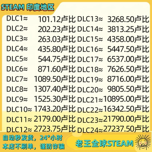自动秒发 INR 印度区Steam充值卡钱包充值码 卢比余额 100