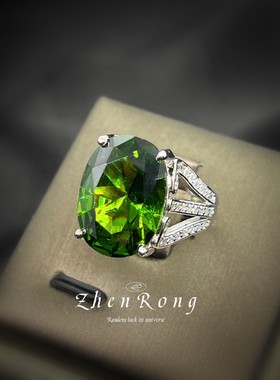 一眼万年ins风薄荷绿戒指