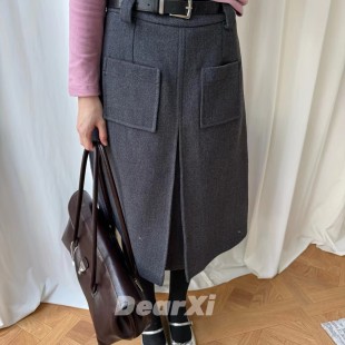 百搭2025冬季 DEAR.XI 加分 时尚 毛呢口袋半身裙 时髦精闭眼入