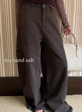 sea sand salt 收到你会爱~裤型超好！炭灰色高腰百搭休闲裤