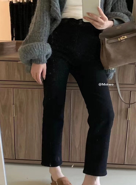 hers 自留好几条！弹性百搭黑色自然腰冬季百搭加绒小黑裤