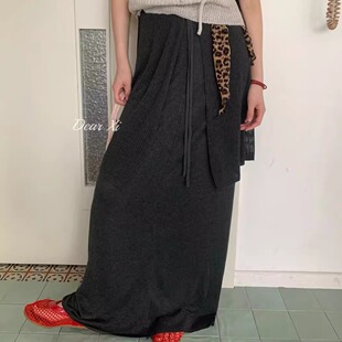 DEAR.XI 百搭纯色气质舒适感假两件半身裙 小众设计师款