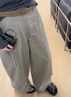 oker 裤型超级赞~推荐 棉质秋冬磨毛感全棉廓形连百搭弯刀裤