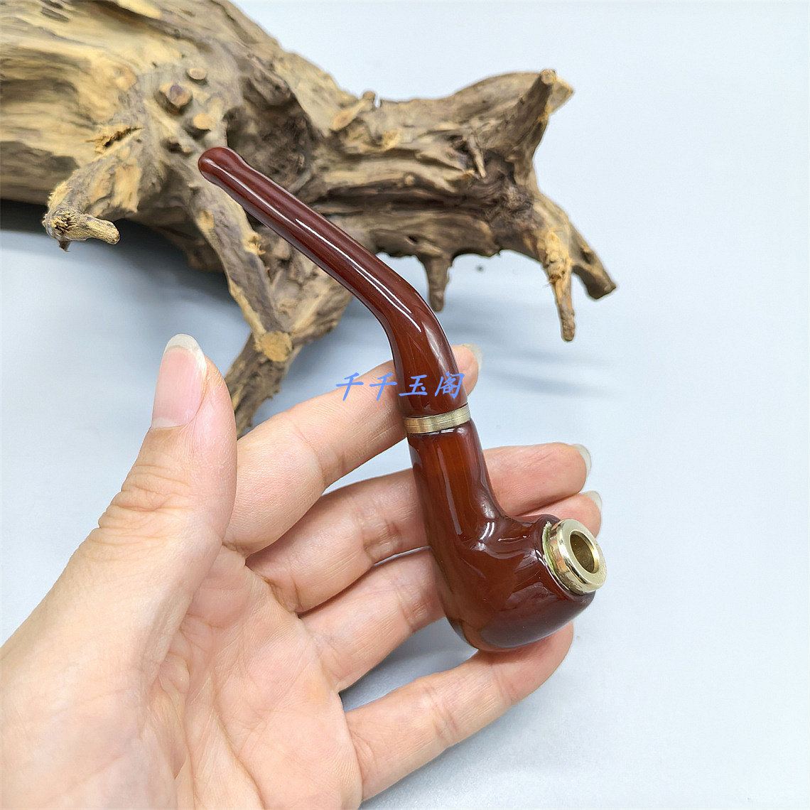 全玛瑙掌上短款便携小烟斗 小窝粗细支香菸锅烟锅头 特色 送长辈
