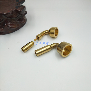纯黄铜大小号过滤芯旱烟锅烟锅头 可拆卸便携循环性过滤烟袋锅