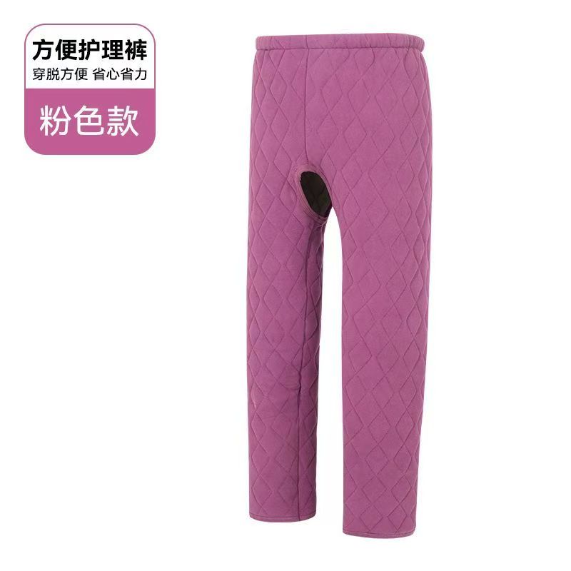 老人卧床睡裤秋冬护理开裆裤