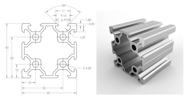 Openbuilds欧标V-Slot  Rails 4040工业铝合金型材 线性导轨 方管