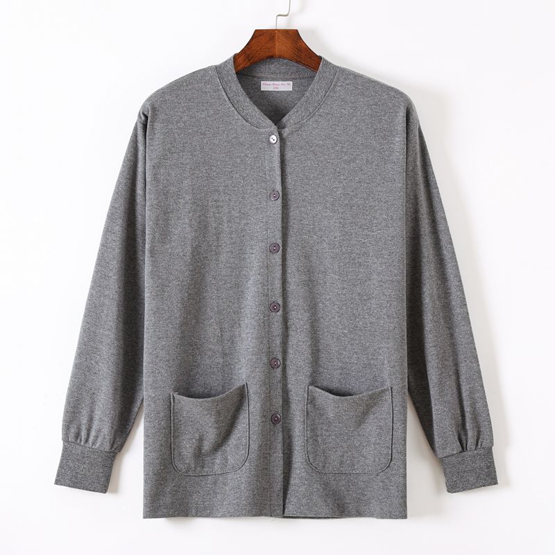 纯棉男士开扣秋衣中老年大码全棉对襟开衫棉毛衫春秋薄款保暖内衣