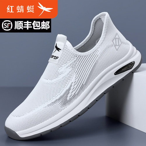 红蜻蜓男鞋夏季透气网面鞋薄款