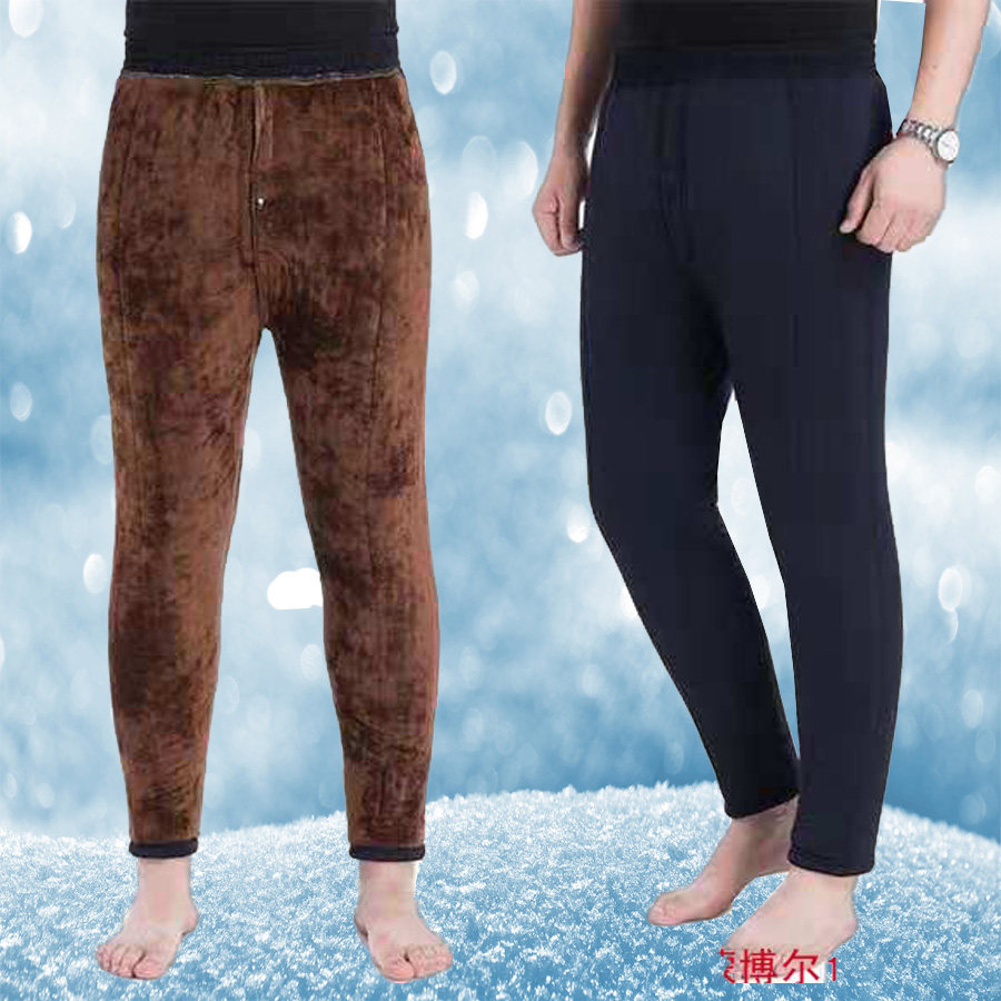 男驼绒棉裤老人穿加厚加绒