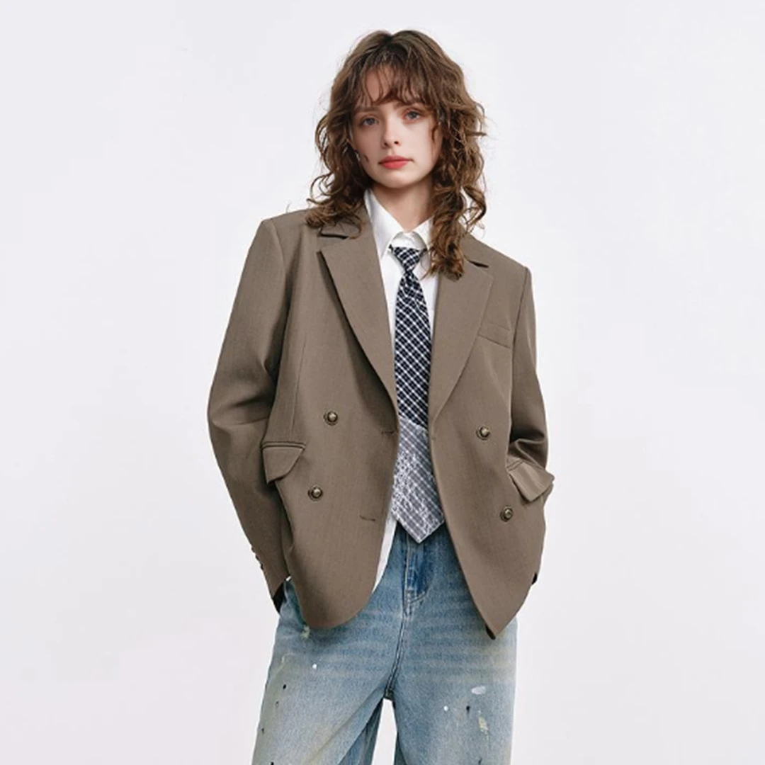 2025秋季复古学院风西装外套女