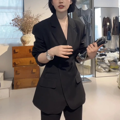 显瘦小众百搭气质修身西装外套女