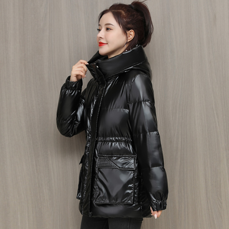 免洗羽绒服女亮面羽绒服