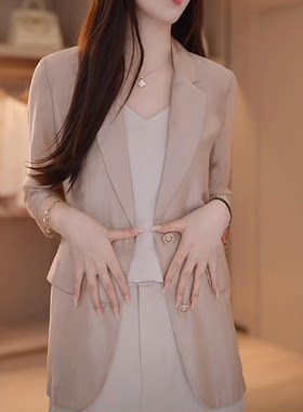 夏季薄款西装外套女七分袖