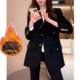 百搭黑色西装 秋冬法式 高级感西服多口袋设计感气质休闲时尚 外套女