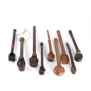 日本回流老铜墨斗矢立收藏老铜器文房绘画用具文化艺术装饰老物件