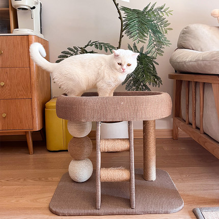夏季凉垫猫爬架小型猫窝玩具剑麻抓板一体磨爪柱不占地小户型家用