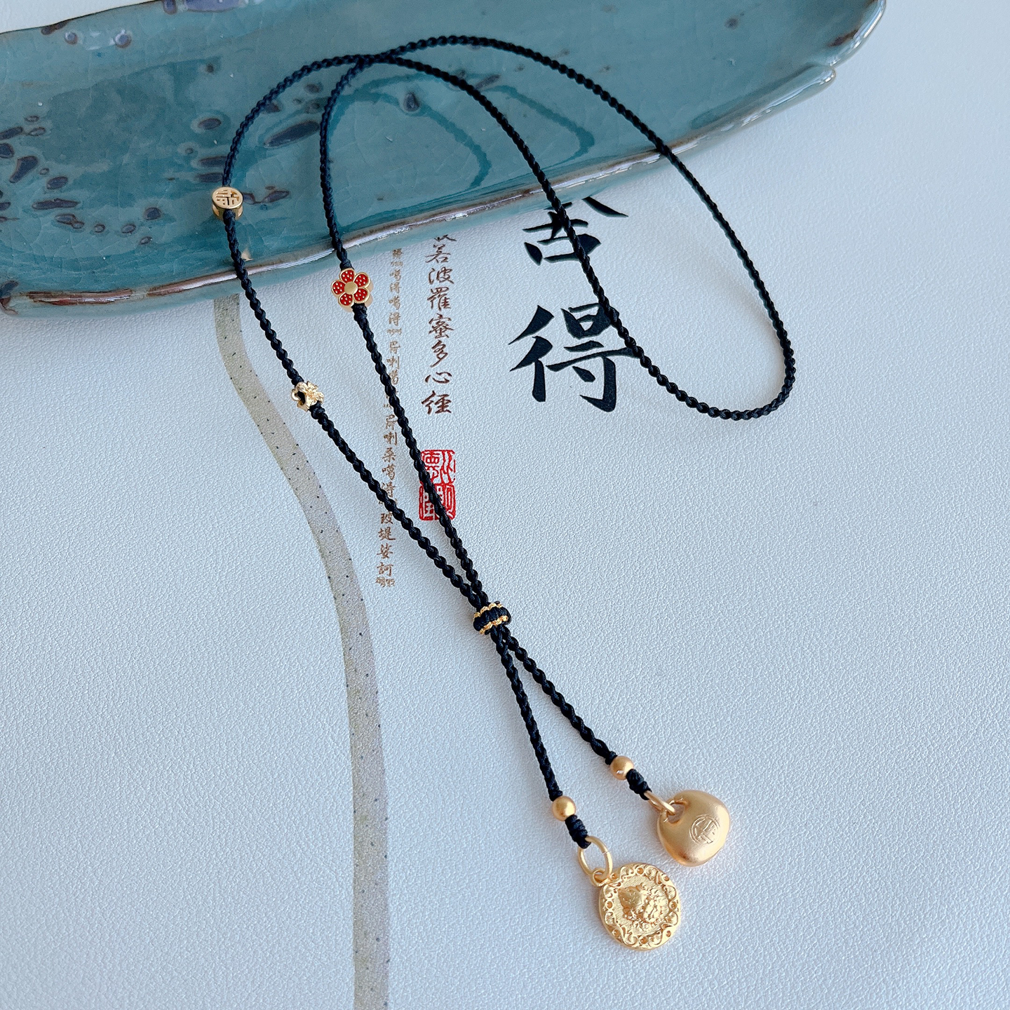 手工编织无事牌葫芦盘子唐卡脖