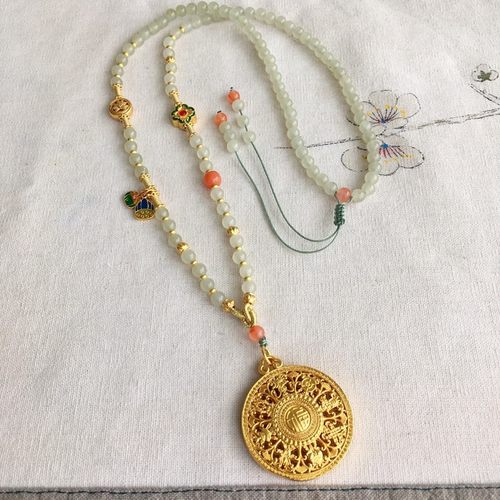 妖石传说晴水色和田玉女百搭项链