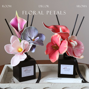 花艺香薰无火香氛精油摆件家居桌面装 饰卧室内持久留香水酒店高级