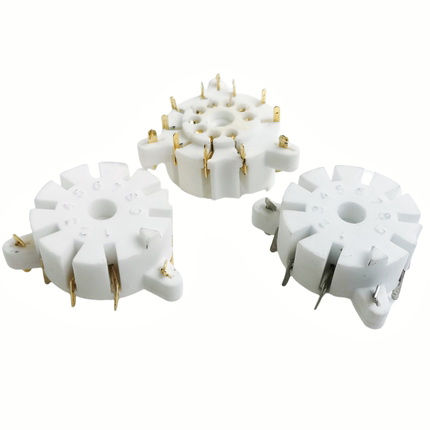 陶瓷小9脚九脚电子管座TUS9PC9C  镀金管座适用12AX7 12AU7 EL84