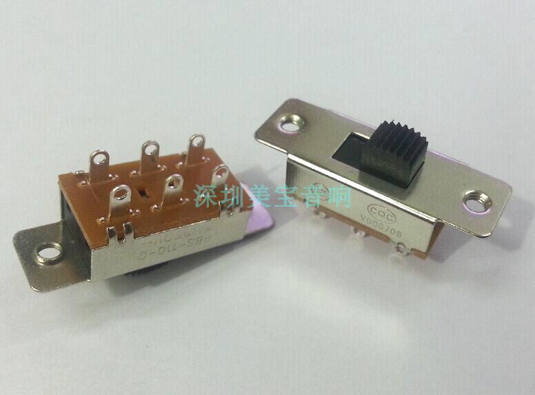 拨动开关 器具开关 PBS-110-C 6脚2档开关 3A 250VAC