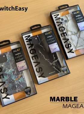 Switcheasy鱼骨MAGEASY系列光亮面3D理石图案超薄TPU软防摔边框硬背壳iPhone15ProMax14Plus苹果保护壳套