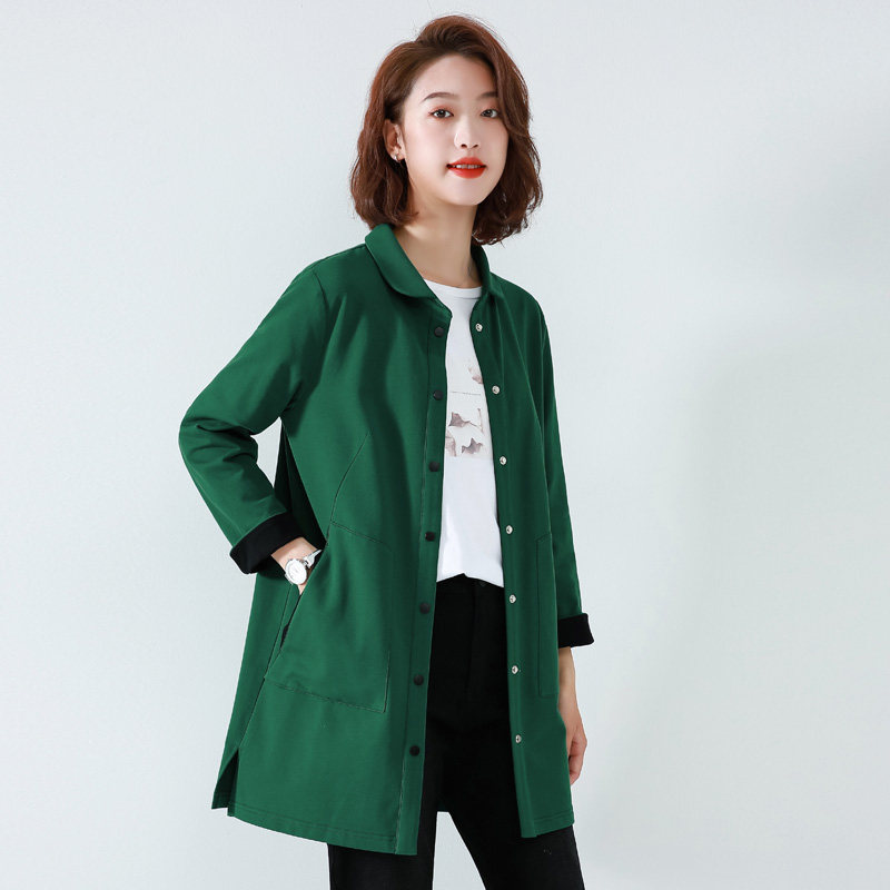 开春中长款衬衫女2020春秋新款韩版时尚百搭薄款衬衣外套宽松显瘦