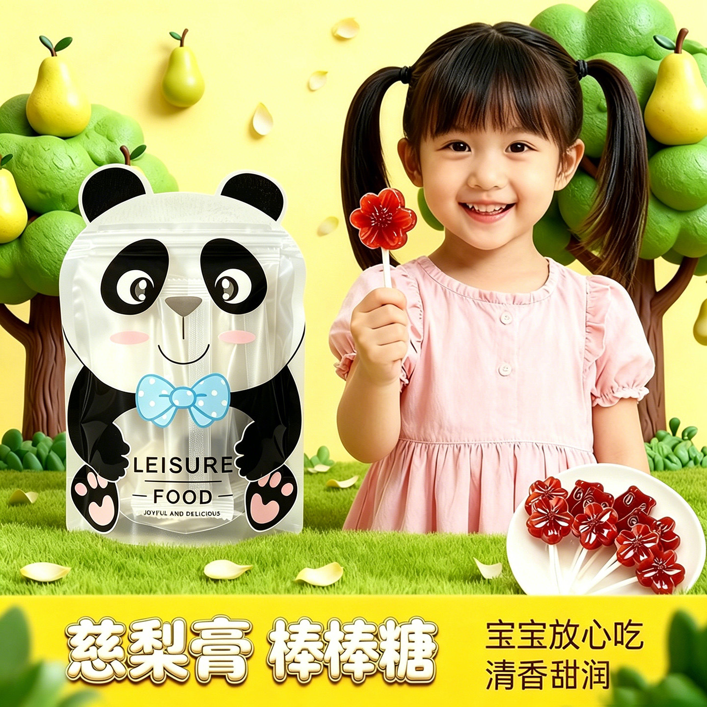莱阳慈梨膏棒棒糖纯手工自制儿童宝宝零食梨膏糖营养袋装