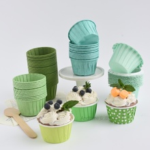 绿色森系甜品台大号耐高温蛋糕纸杯麦芬烘焙马芬纸礼帽牛皮纸托