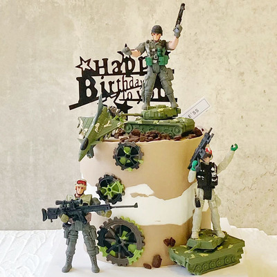 烘焙蛋糕装饰特种兵军人摆件
