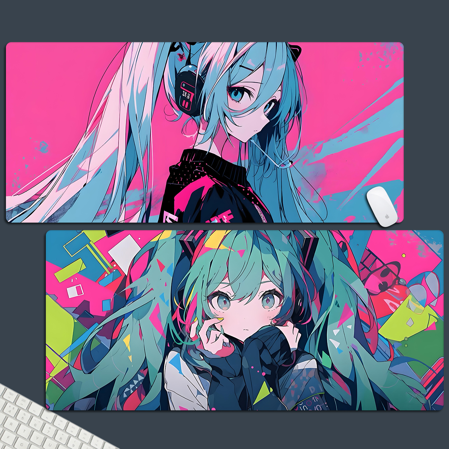 初音未来二次元鼠标垫超大可爱动漫周边男生宿舍办公桌面垫键盘垫