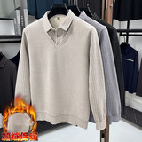 主推跑量外贸细针假两件冬季加厚针织衫/毛衣3326P35,男装针织衫/毛衣,星座1106,四季星座