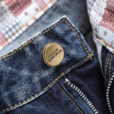 时尚破洞牛仔短裤大货男士潮牌五分裤潮流货号7087百搭直筒裤P45，男装牛仔裤，星座1106