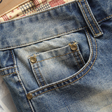 2024牛仔短裤男夏季潮牌个性破洞乞丐宽松直筒五分裤子7089P45，男装牛仔裤，星座1106