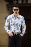 2026春秋款花衬衫多码常年有货加大版男士衬衫9712F55模特图，男装衬衫，星座1106