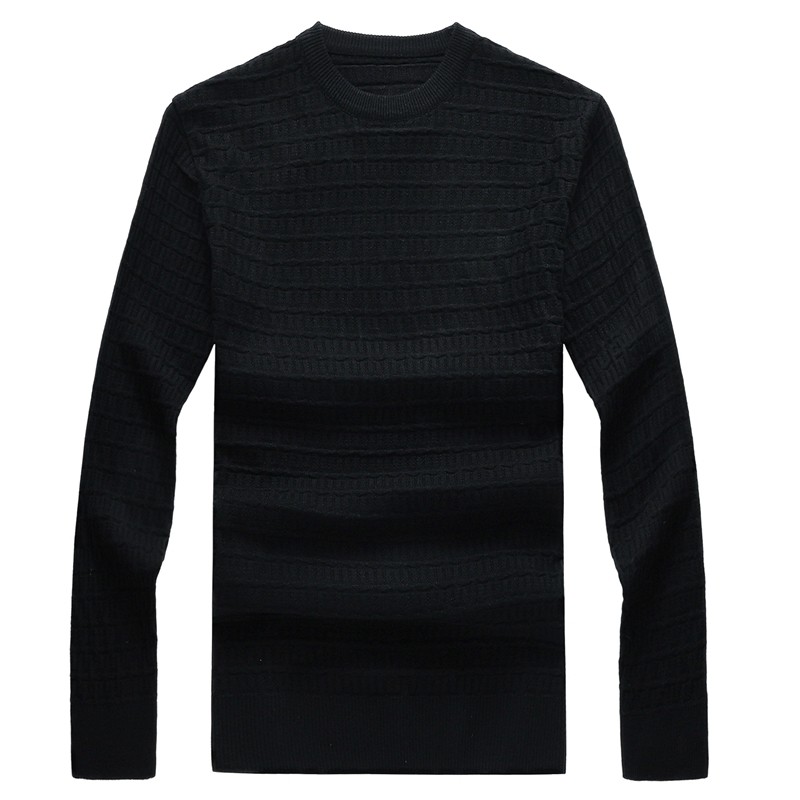 春秋毛衣长袖加大加肥针织抽条圆领纯色套头休闲中青年9883P65，男装针织衫/毛衣，星座1106