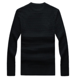 春秋毛衣长袖加大加肥针织抽条圆领纯色套头休闲中青年9883P65，男装针织衫/毛衣，星座1106