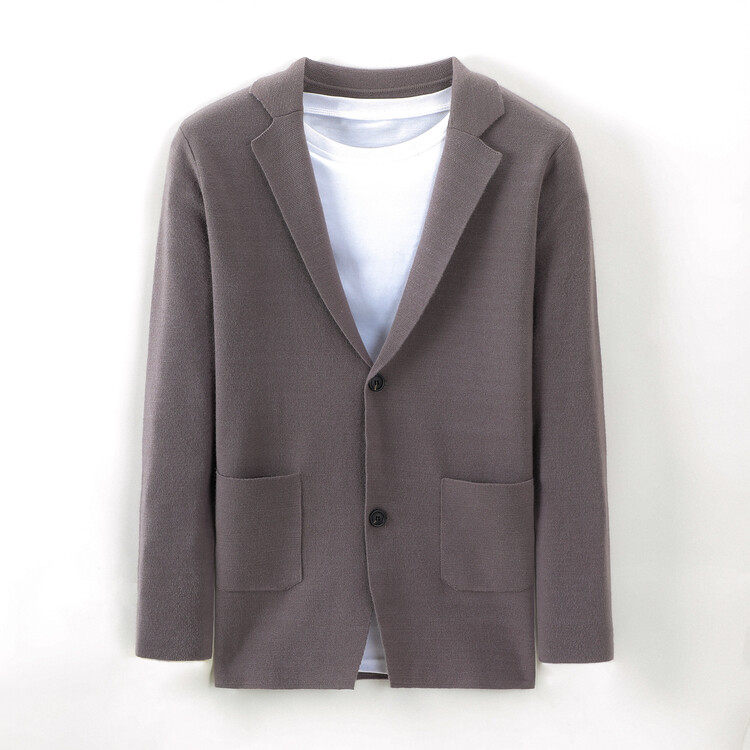 翻领秋季通勤风长袖开衫针织衫/西服毛衣5683P58,男装西服,星座1106
