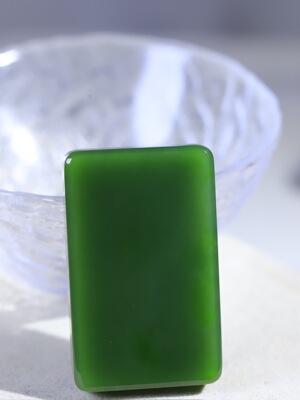 菠菜绿天然和田玉碧玉无事牌吊坠男女款玉石挂件