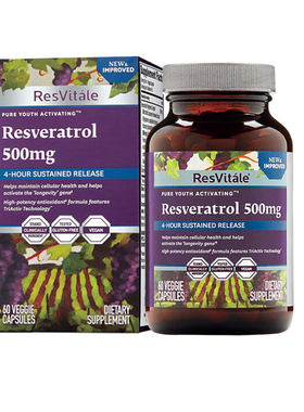 现货美国GNC健安喜ResVitale白藜芦醇精华胶囊补水500mg*60粒30粒