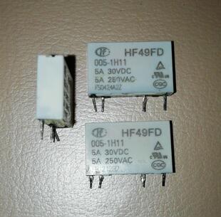 HF49FD-005-1H11正品  宏发继电器 5V 5A DC30 AC250V  4脚继电器