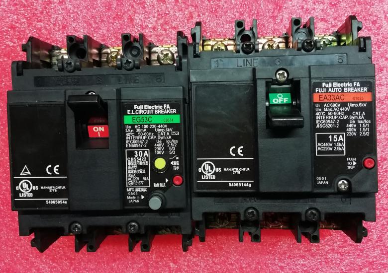 原装日本进口富士空气漏电开关 三相断路器 EA33AC15A EG53C 30A